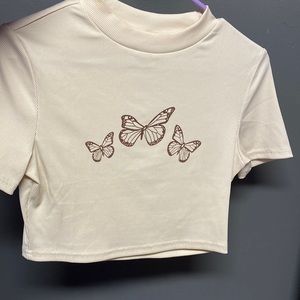 Cropped butterfly top